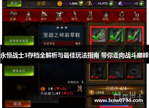 永恒战士3存档全解析与最佳玩法指南 带你走向战斗巅峰